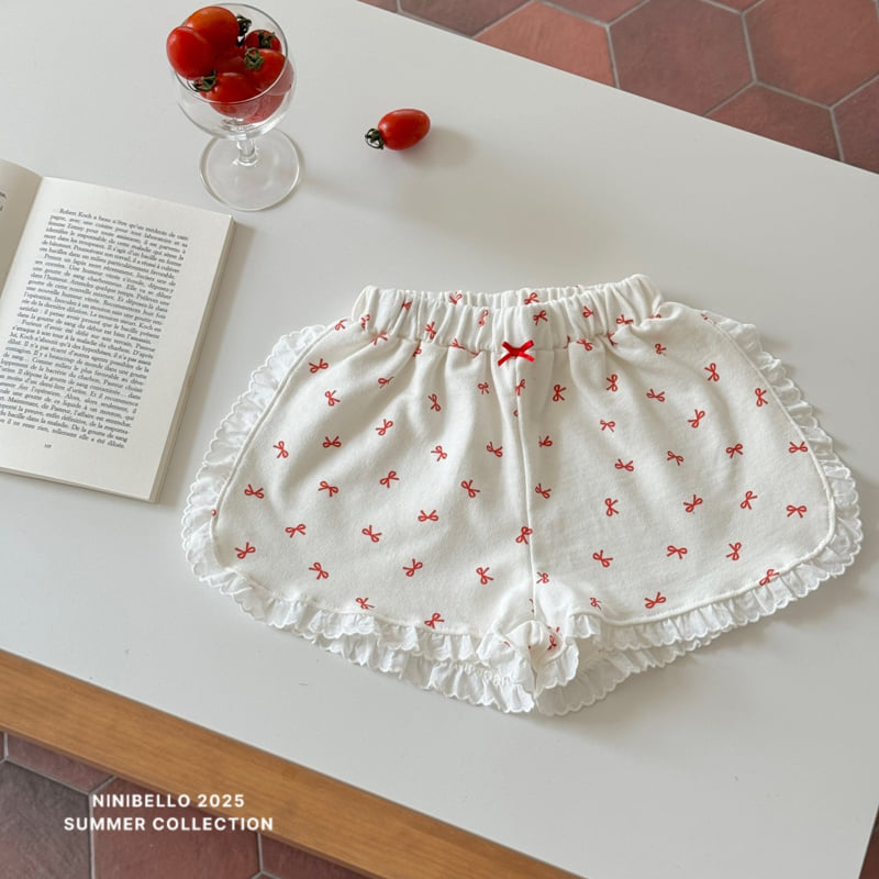 Ninibello - Korean Children Fashion - #fashionkids - Lace Ribbon Short Pants - 8