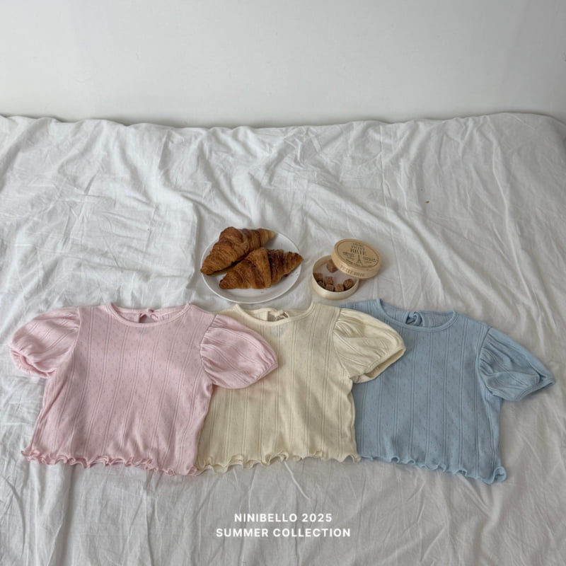 Ninibello - Korean Children Fashion - #fashionkids - Back Ribbon Eyelet Tee - 3