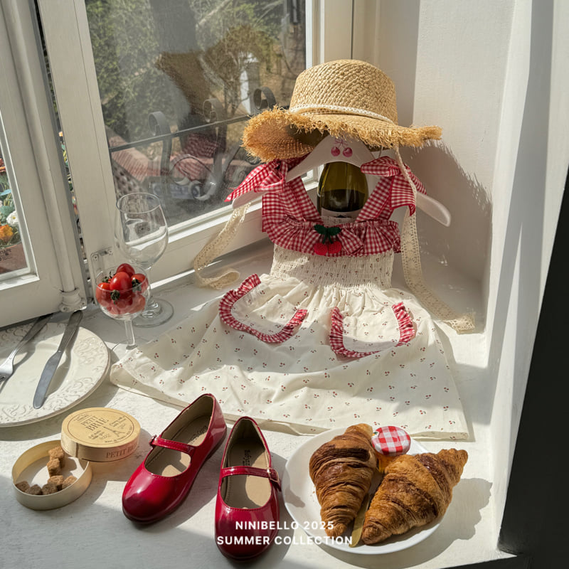 Ninibello - Korean Children Fashion - #fashionkids - Cherry Shirred One-piece - 6