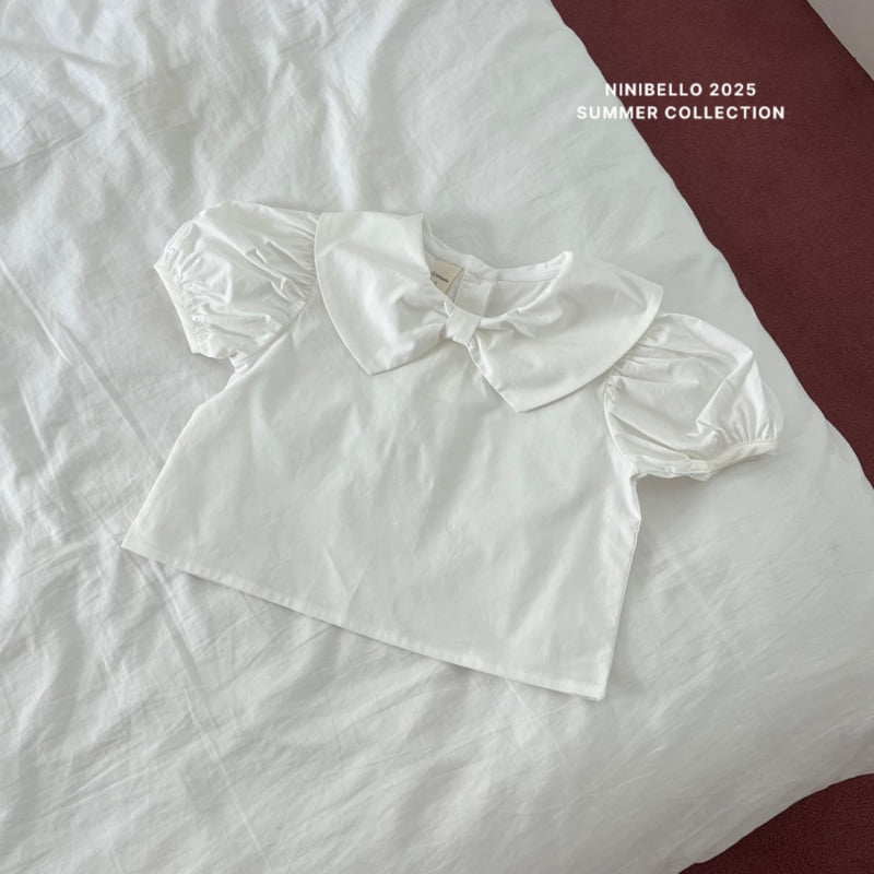 Ninibello - Korean Children Fashion - #kidsshorts - Ribbon Collar Blouse