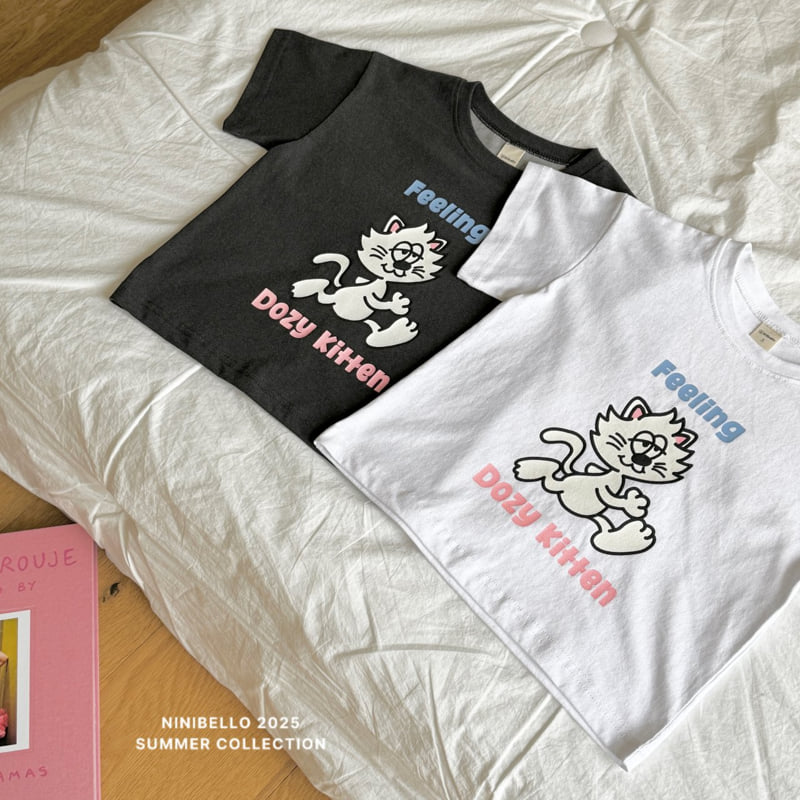 Ninibello - Korean Children Fashion - #kidsshorts - Dodge Kitten Tee - 5