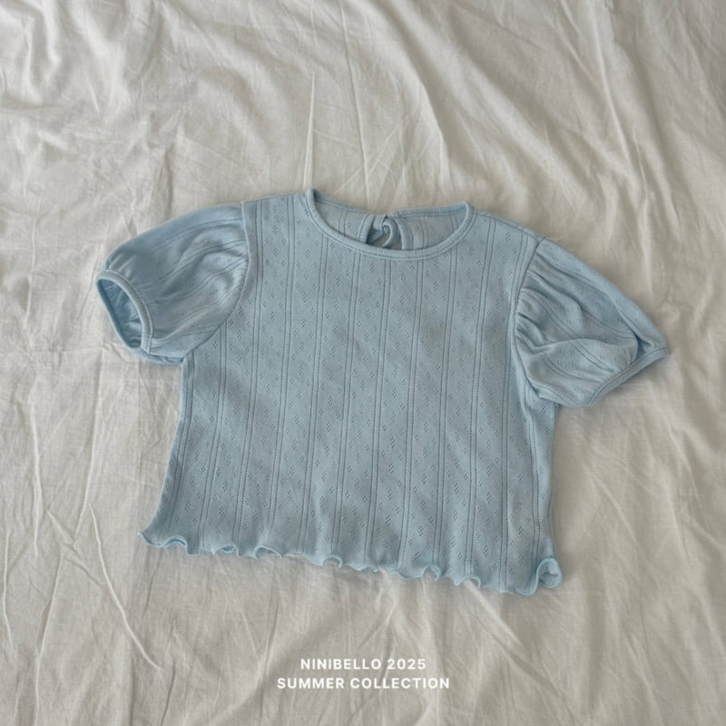 Ninibello - Korean Children Fashion - #fashionkids - Back Ribbon Eyelet Tee - 4