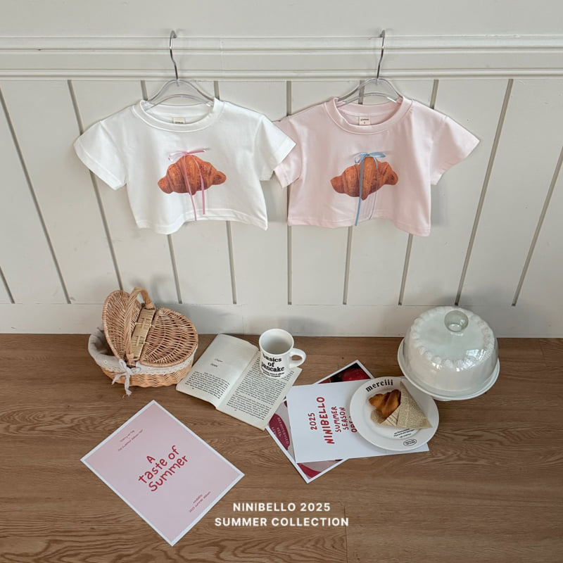 Ninibello - Korean Children Fashion - #kidsshorts - Croissant Crop Tee - 3