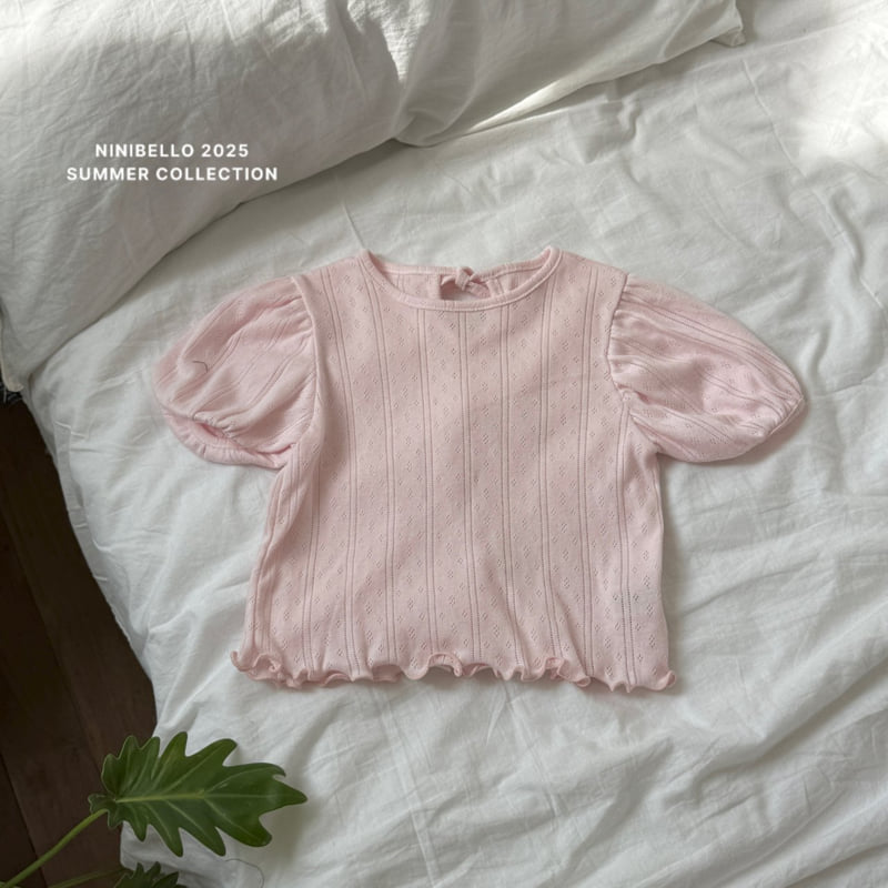 Ninibello - Korean Children Fashion - #kidsstore - Back Ribbon Eyelet Tee - 5