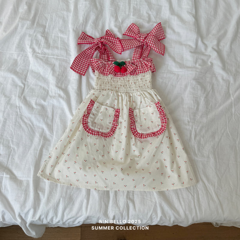 Ninibello - Korean Children Fashion - #kidsstore - Cherry Shirred One-piece - 8