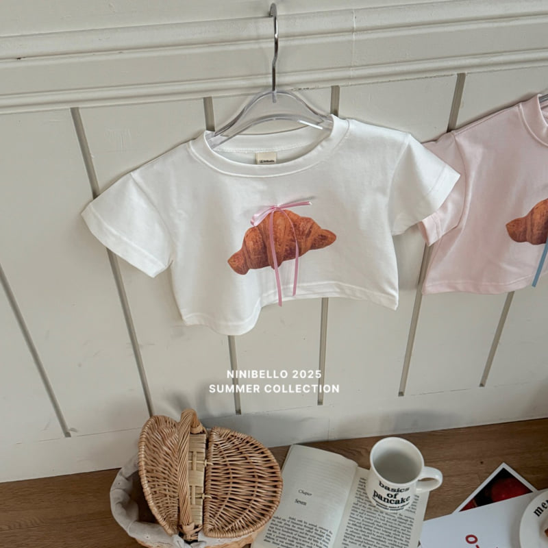 Ninibello - Korean Children Fashion - #kidsshorts - Croissant Crop Tee - 4