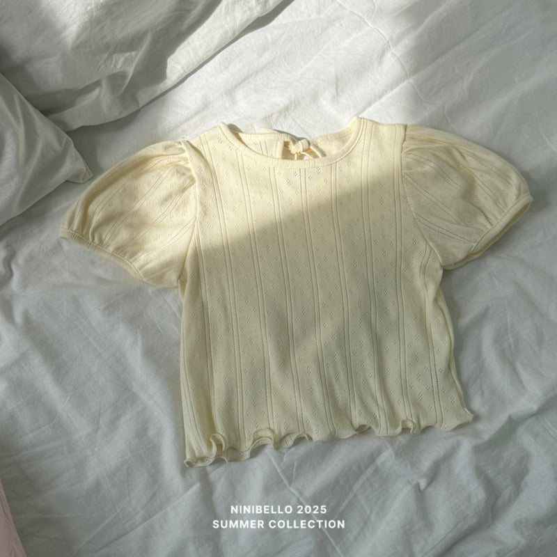 Ninibello - Korean Children Fashion - #kidzfashiontrend - Back Ribbon Eyelet Tee - 6