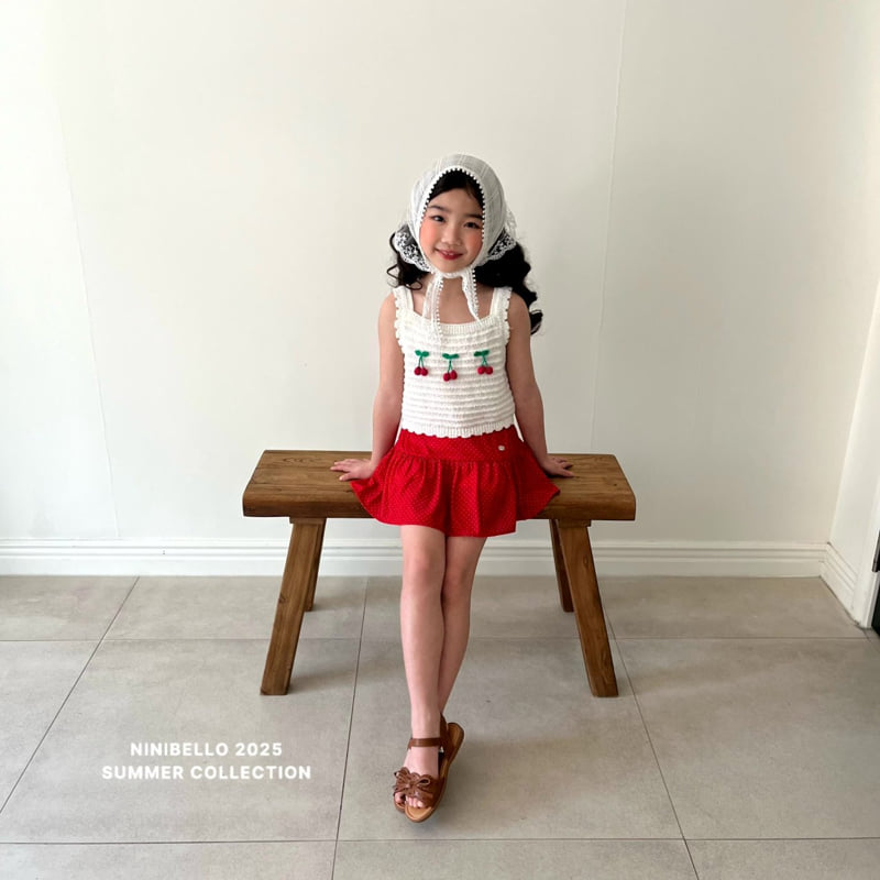 Ninibello - Korean Children Fashion - #littlefashionista - Cherry Pop Sleeveless Knit - 12