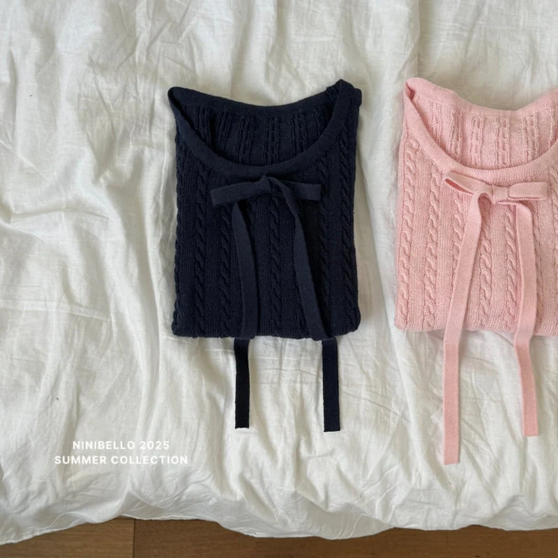Ninibello - Korean Children Fashion - #minifashionista - Claire Ribbon Short Sleeve Knit - 8