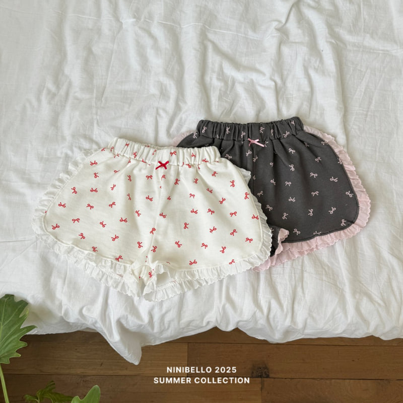 Ninibello - Korean Children Fashion - #minifashionista - Lace Ribbon Short Pants
