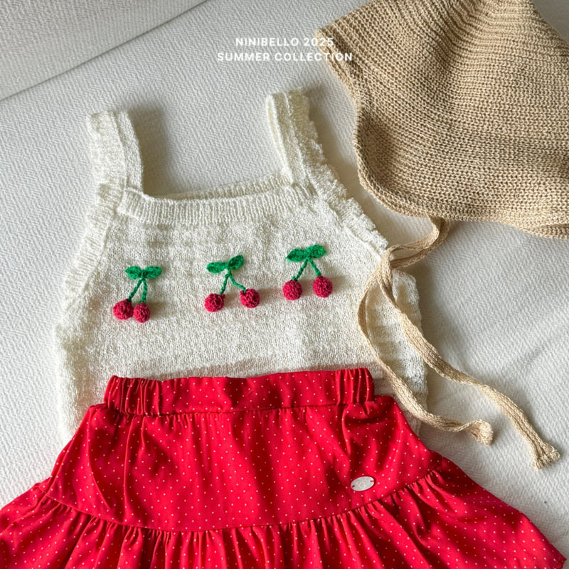 Ninibello - Korean Children Fashion - #prettylittlegirls - Cherry Pop Sleeveless Knit