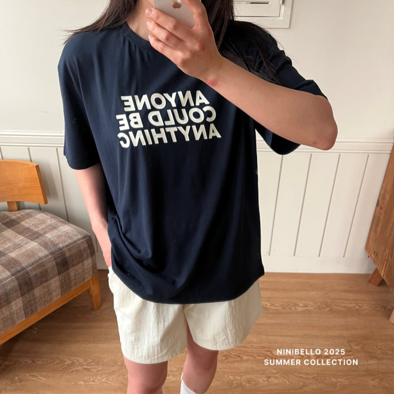 Ninibello - Korean Women Fashion - #momslook - Adult Anyone Lettering Tee - 5