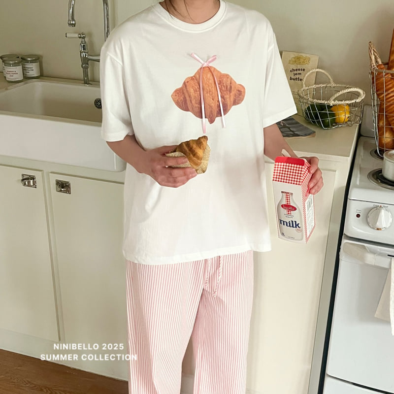 Ninibello - Korean Women Fashion - #momslook - Adult Croissant Tee - 10