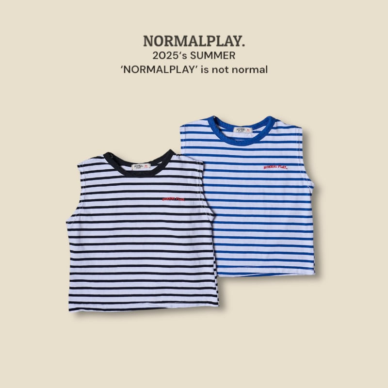 Normalplay - Korean Children Fashion - #designkidswear - Sleeveless Stripe Tee