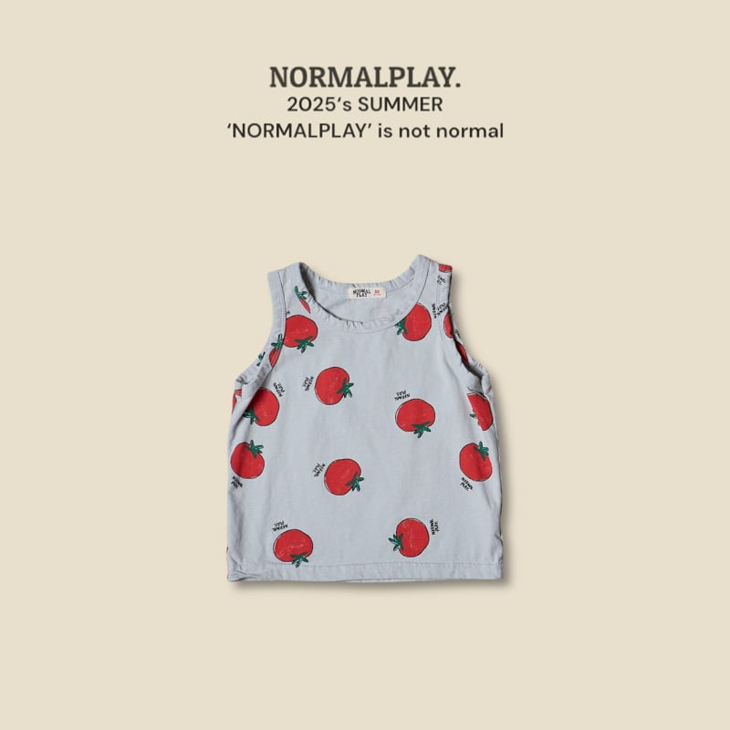 Normalplay - Korean Children Fashion - #discoveringself - Red Tomato Sleeveless Tee - 5