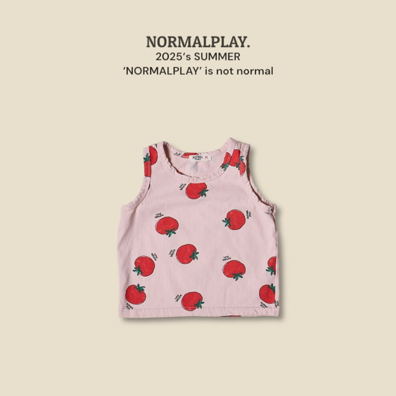 Normalplay - Korean Children Fashion - #fashionkids - Red Tomato Sleeveless Tee - 6