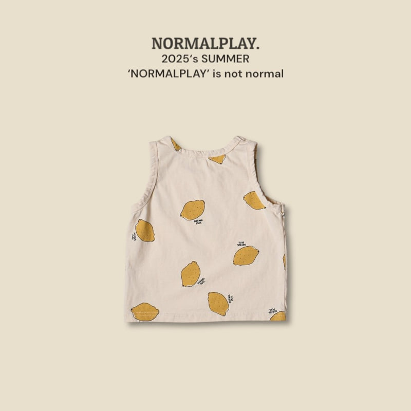 Normalplay - Korean Children Fashion - #fashionkids - Yellow Lemon Sleeveless Tee - 6