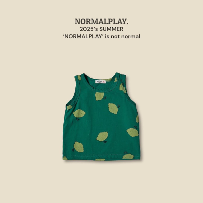 Normalplay - Korean Children Fashion - #kidsstore - Yellow Lemon Sleeveless Tee - 8