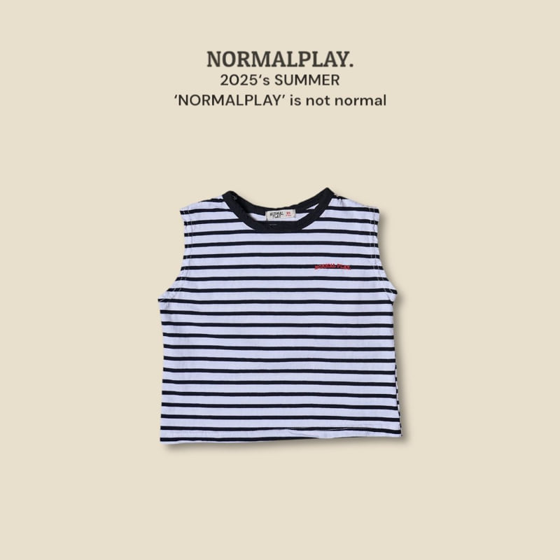 Normalplay - Korean Children Fashion - #kidzfashiontrend - Sleeveless Stripe Tee - 6
