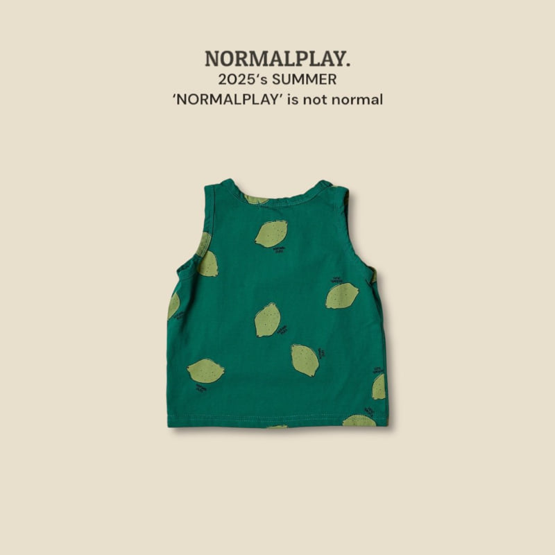 Normalplay - Korean Children Fashion - #kidzfashiontrend - Yellow Lemon Sleeveless Tee - 9