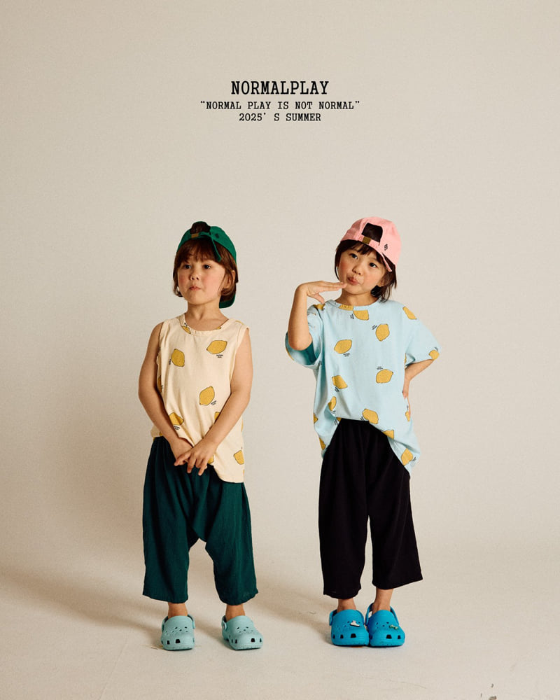 Normalplay - Korean Children Fashion - #magicofchildhood - Yellow Lemon Sleeveless Tee - 12