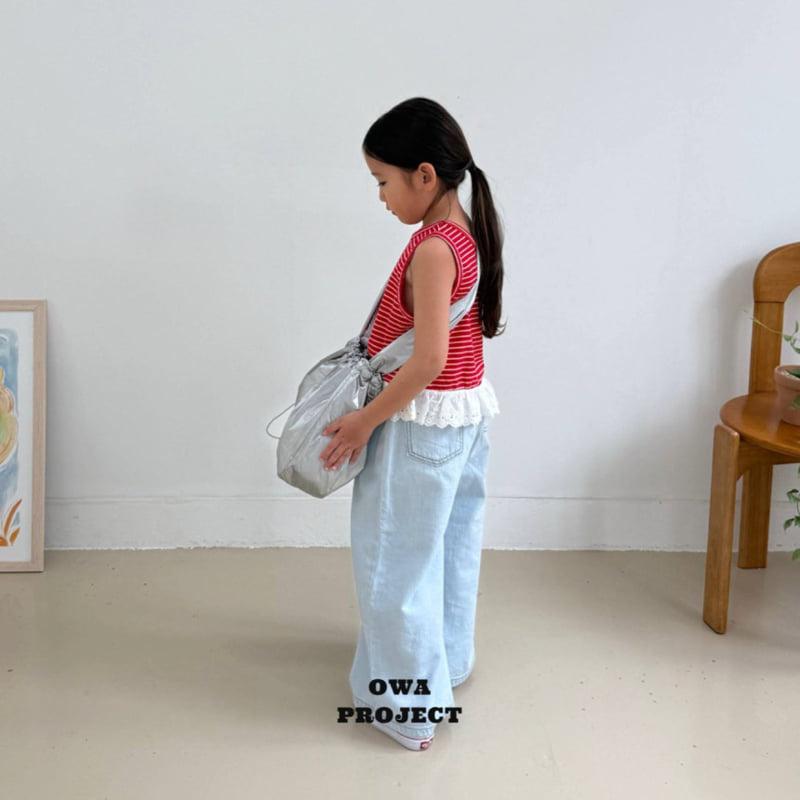 O Wa - Korean Children Fashion - #kidsshorts - Lace Sleeveless - 2