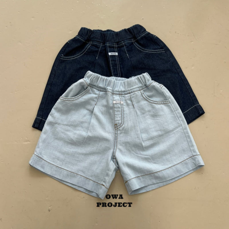 O Wa - Korean Children Fashion - #kidzfashiontrend - Half Denim Pants