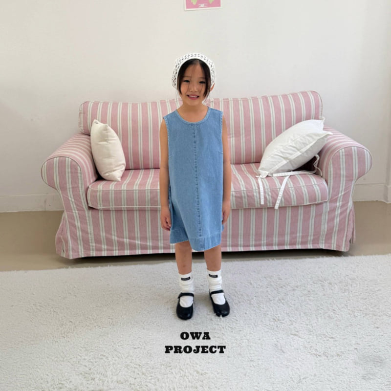 O Wa - Korean Children Fashion - #Kfashion4kids - Dart Denim One-piece - 4