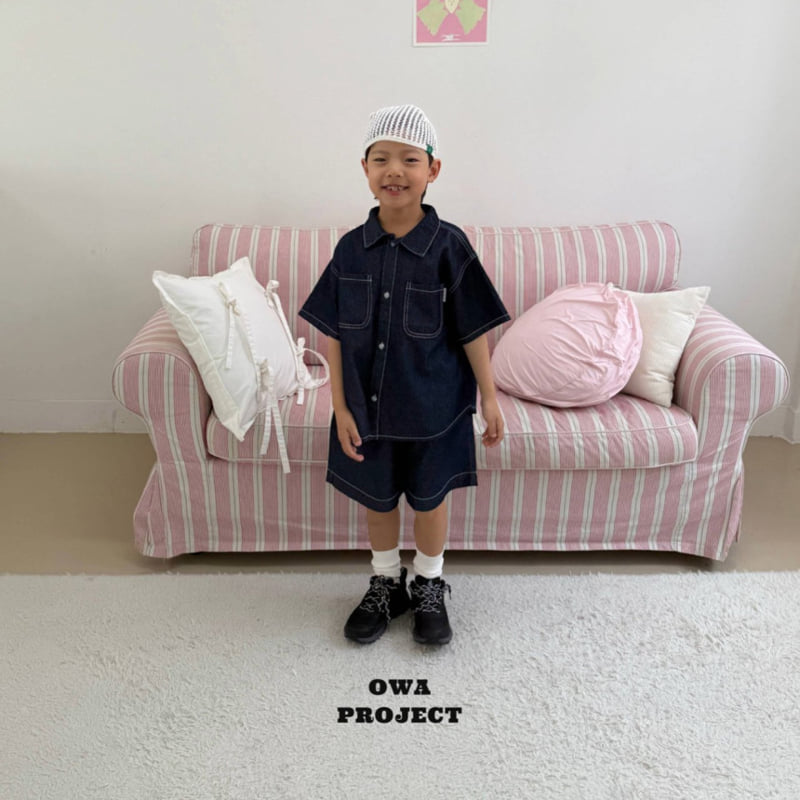 O Wa - Korean Children Fashion - #littlefashionista - Half Denim Pants - 3