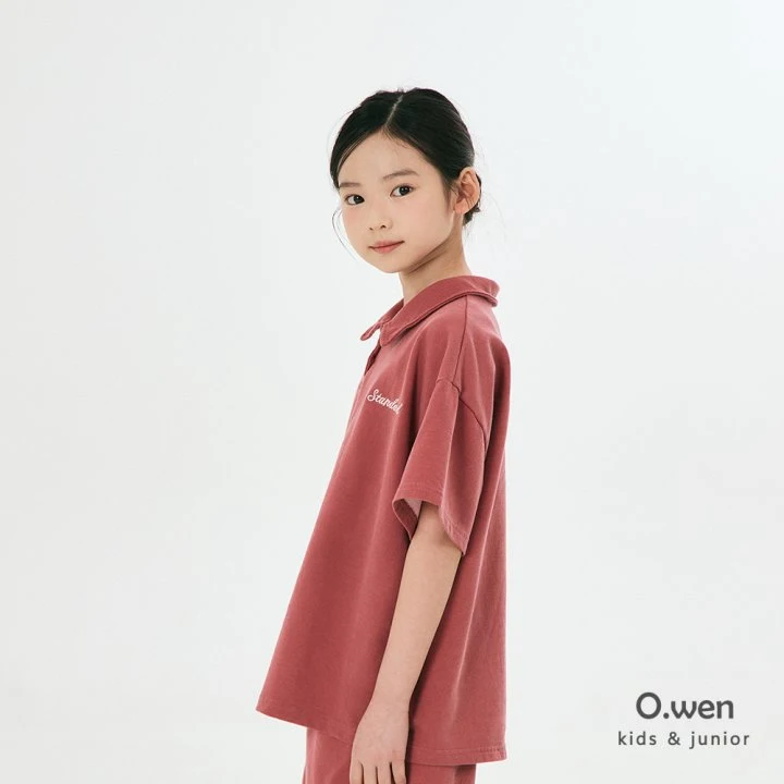 O Wen - Korean Children Fashion - #Kfashion4kids - Standard Pigment Collar Short Sleeve Tee - 8