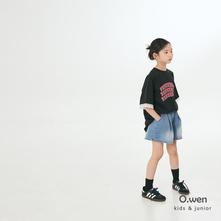 O Wen - Korean Children Fashion - #childofig - Pintuck Short Denim Pants - 11