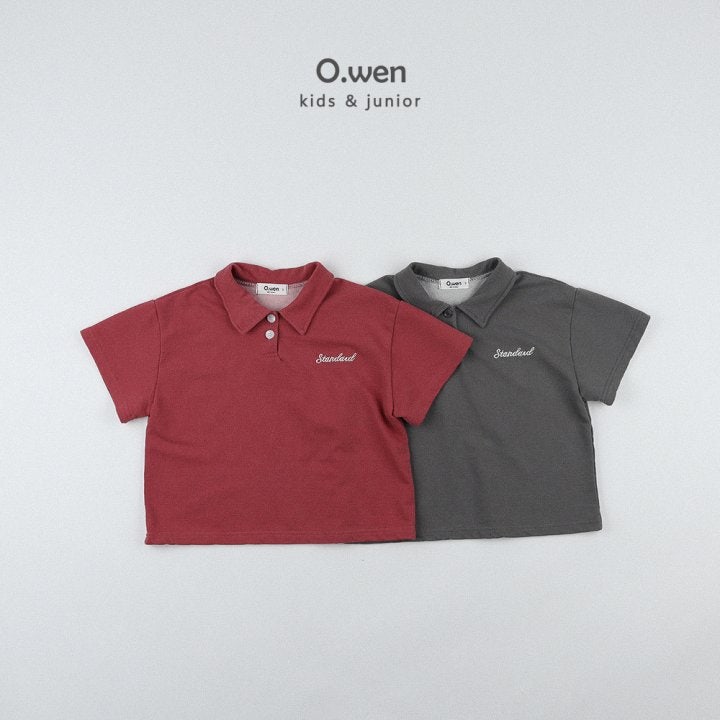 O Wen - Korean Children Fashion - #childrensboutique - Standard Pigment Collar Short Sleeve Tee