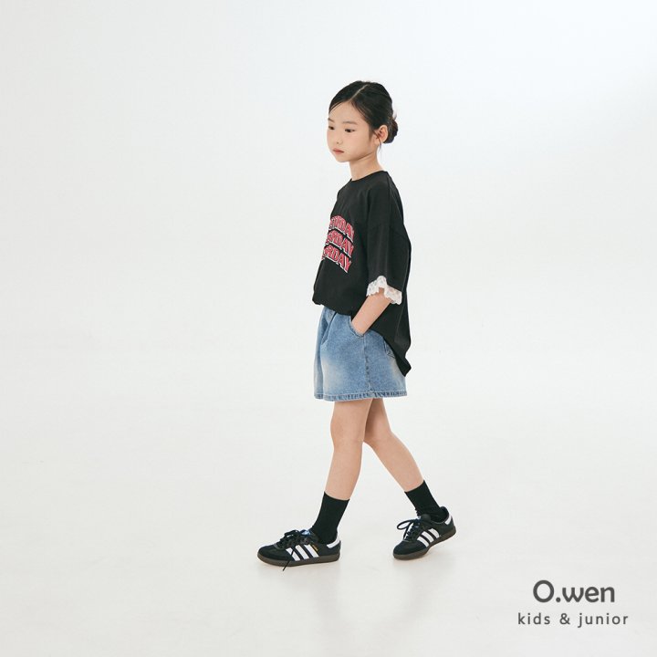 O Wen - Korean Children Fashion - #childrensboutique - Pintuck Short Denim Pants - 12