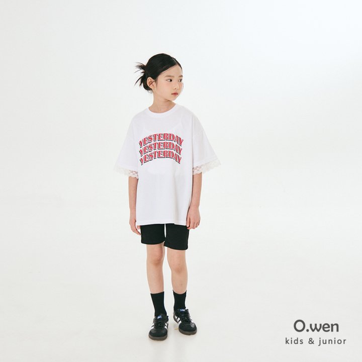 O Wen - Korean Children Fashion - #childrensboutique - Lace Boxy Short Sleeve Tee - 6