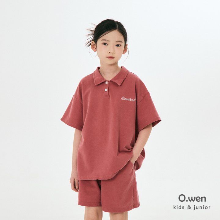 O Wen - Korean Children Fashion - #discoveringself - Standard Pigment Collar Short Sleeve Tee - 4