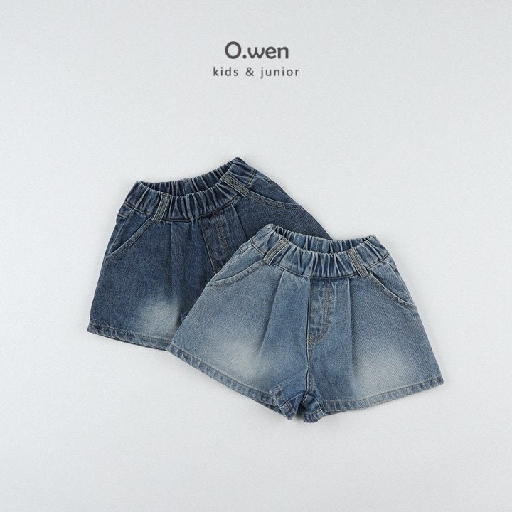 O Wen - Korean Children Fashion - #fashionkids - Pintuck Short Denim Pants