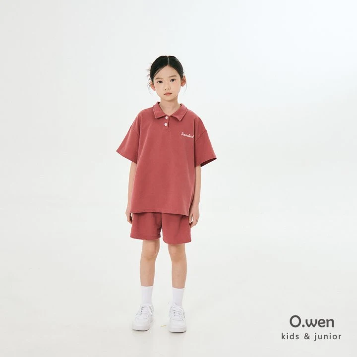 O Wen - Korean Children Fashion - #kidsshorts - Standard Pigment Collar Short Sleeve Tee - 5