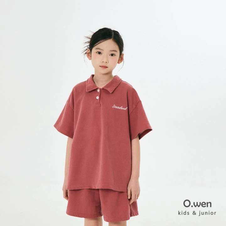 O Wen - Korean Children Fashion - #kidsstore - Standard Pigment Collar Short Sleeve Tee - 6