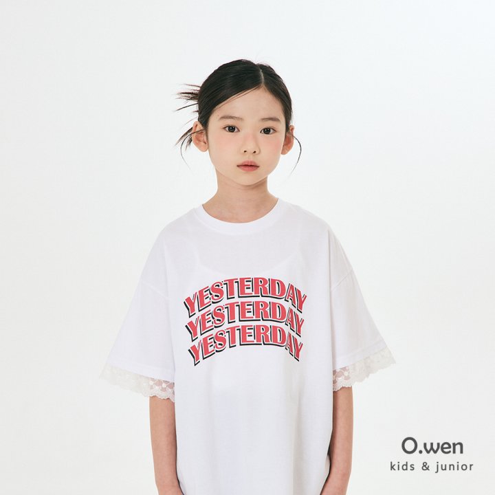 O Wen - Korean Children Fashion - #kidsstore - Lace Boxy Short Sleeve Tee - 11