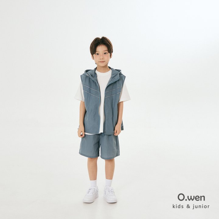 O Wen - Korean Children Fashion - #kidsshorts - Hooded Zip-up Vest - 4
