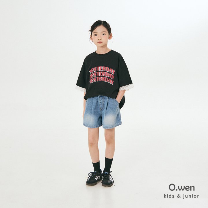 O Wen - Korean Children Fashion - #magicofchildhood - Pintuck Short Denim Pants - 7