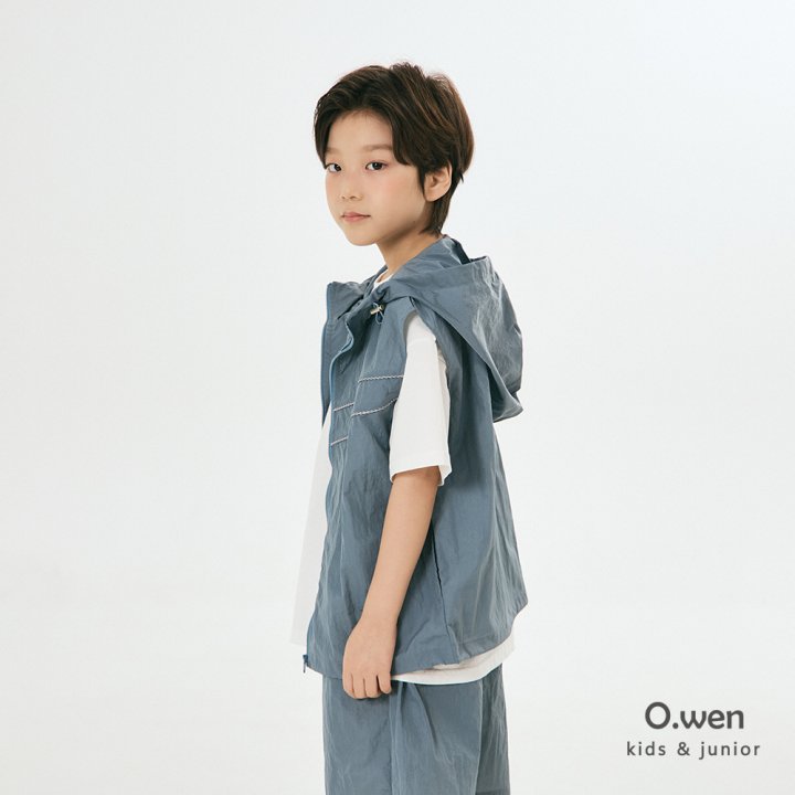 O Wen - Korean Children Fashion - #minifashionista - Hooded Zip-up Vest - 9
