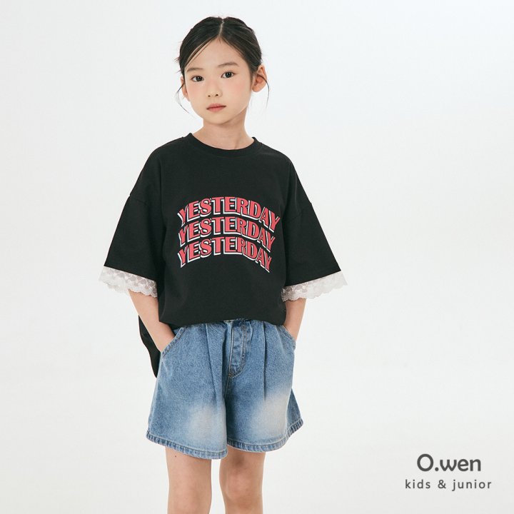 O Wen - Korean Children Fashion - #prettylittlegirls - Pintuck Short Denim Pants - 9