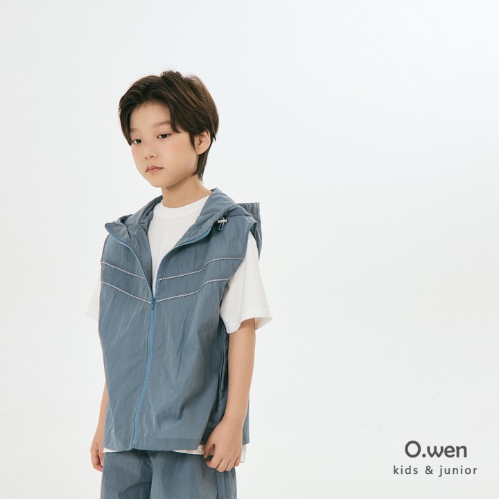 O Wen - Korean Children Fashion - #toddlerclothing - Hooded Zip-up Vest - 12