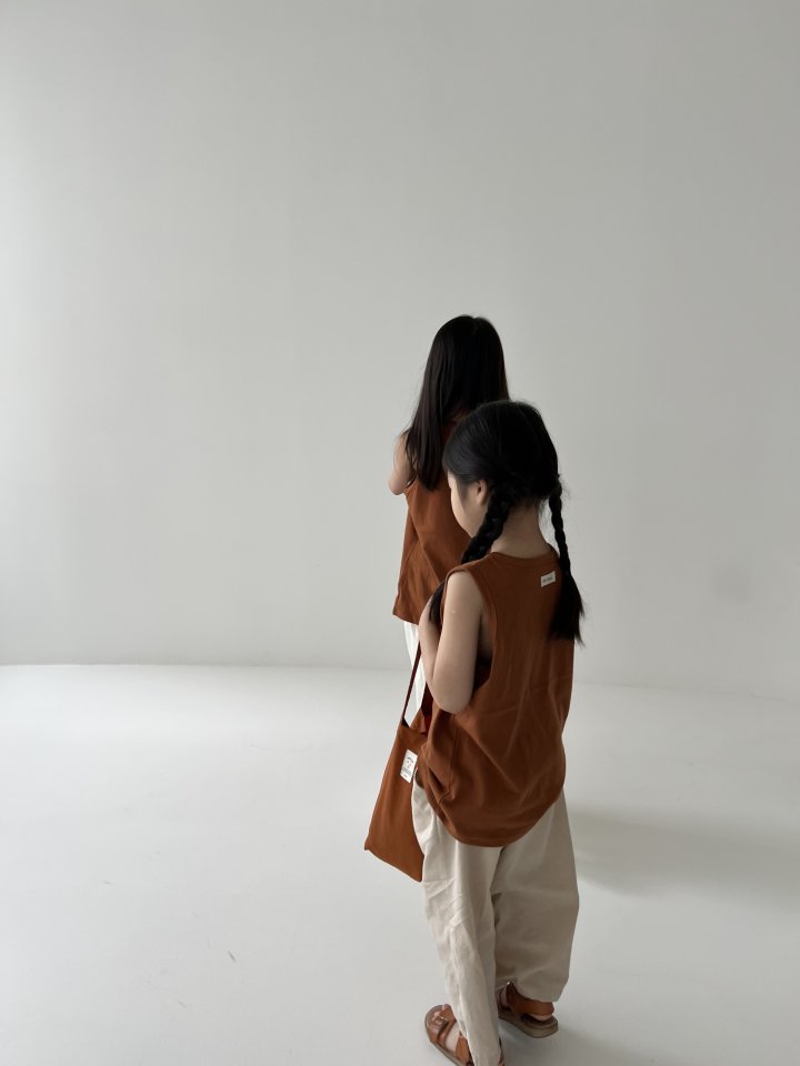 Oatmeal - Korean Children Fashion - #discoveringself - Daily Set (Short Sleeve Tee + Sleeveless) - 10