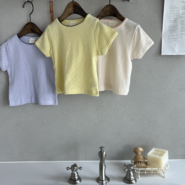 Oatmeal - Korean Children Fashion - #toddlerclothing - Alle Slim Round Tee - 12