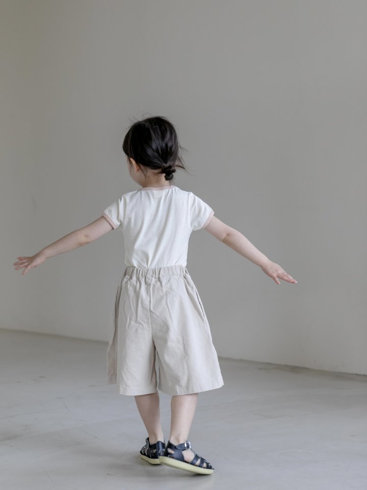 Oatmeal - Korean Children Fashion - #toddlerclothing - Bakery Slim Round Tee - 8