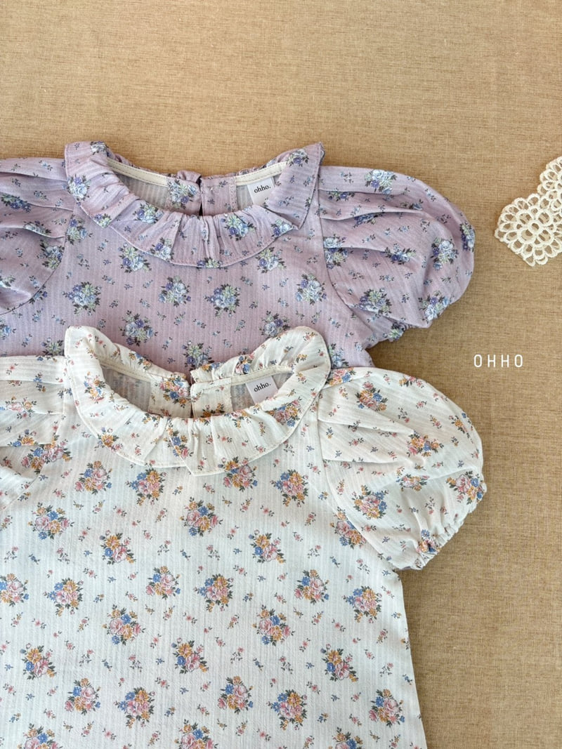 Ohho - Korean Children Fashion - #kidsshorts - Rose Frill Blouse