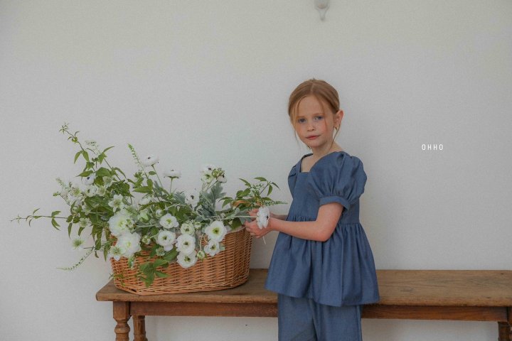 Ohho - Korean Children Fashion - #kidzfashiontrend - Denim Puff Blouse - 2