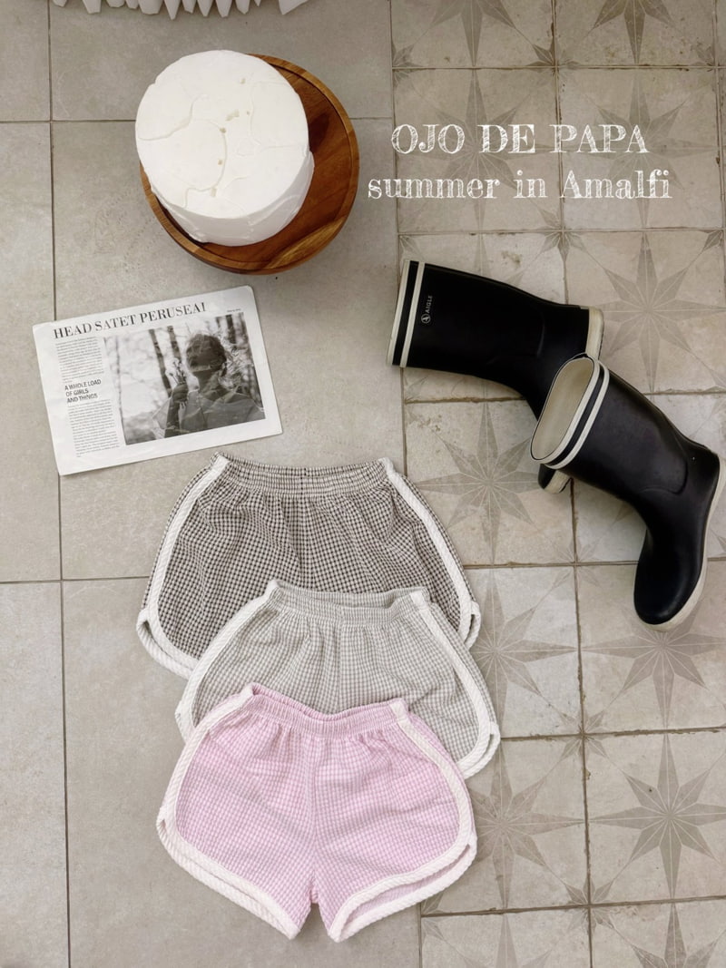Ojodepapa - Korean Children Fashion - #childrensboutique - Check Seersucker Shorts
